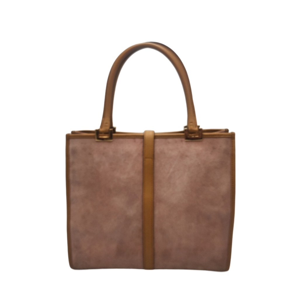 GUCCI Jackie Tote Satchel Shoulder Bag Purse in Pink Suede with Tan Leather Trim - Picture 2 of 10